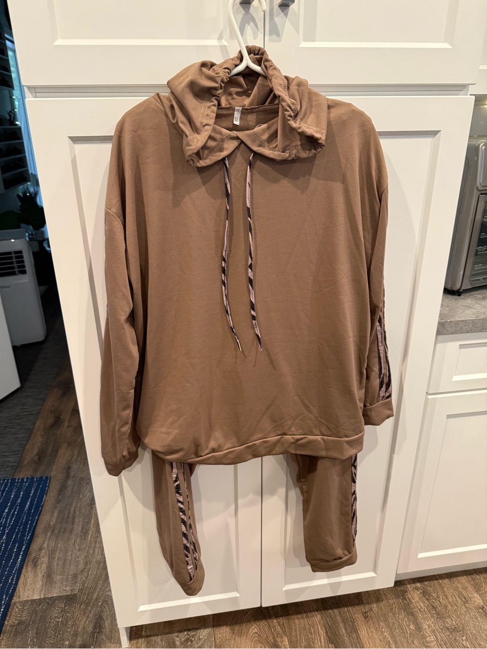 Cozy Taupe Hooded Sweatshirt tracksuit Set